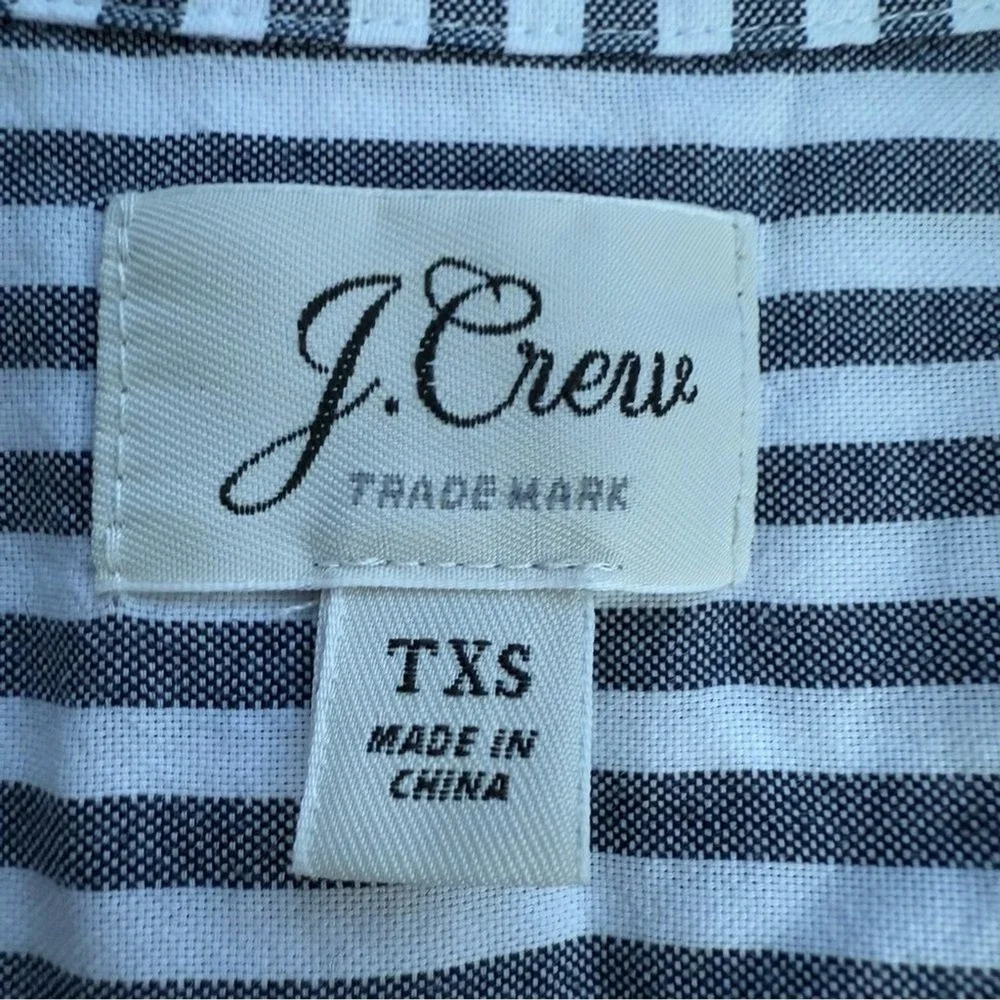 J. Crew Women's Short Sleeve Button-Up Shirt‎ Stripes Tall Extra Small TXS